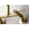 Kingston Brass KS823SB Concord Two-Handle Wall-Mount Kitchen Faucet, Brushed Brass KS823SB - alternate 2